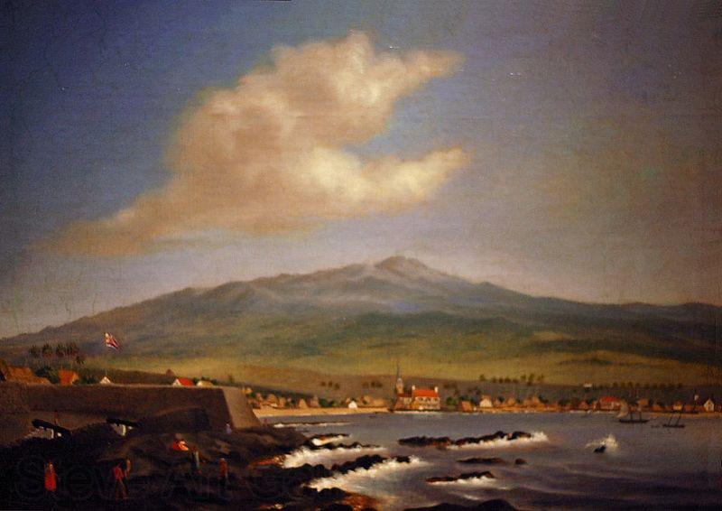 James Gay Sawkins Kailua-Kona with Hualalai, Hulihee Palace and Church Spain oil painting art